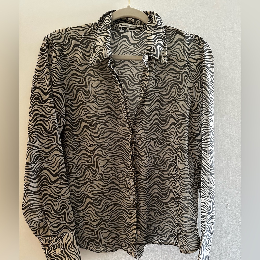 Abercrombie Sheer Zebra Button up